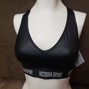 Victoria's secret  V neck Faux Leather Shinny Sports Bra